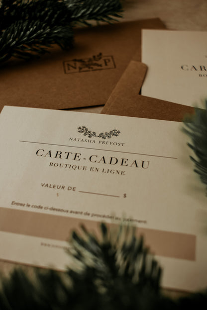 Physical Gift Card - Natasha Prévost Online Store