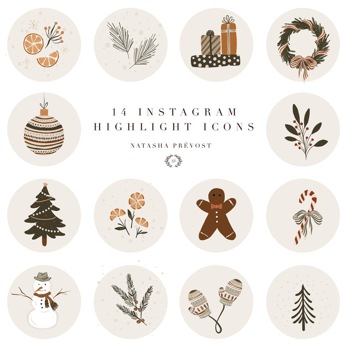 Instagram Highlight Icons-14 illustrations-Holiday Theme