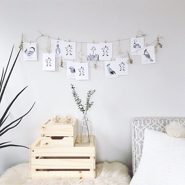 Decorative Clothesline-Full Pack-Seven birds & leaf design