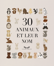 Ensemble de cartes de jeux & déco  “30 animaux et leur nom”