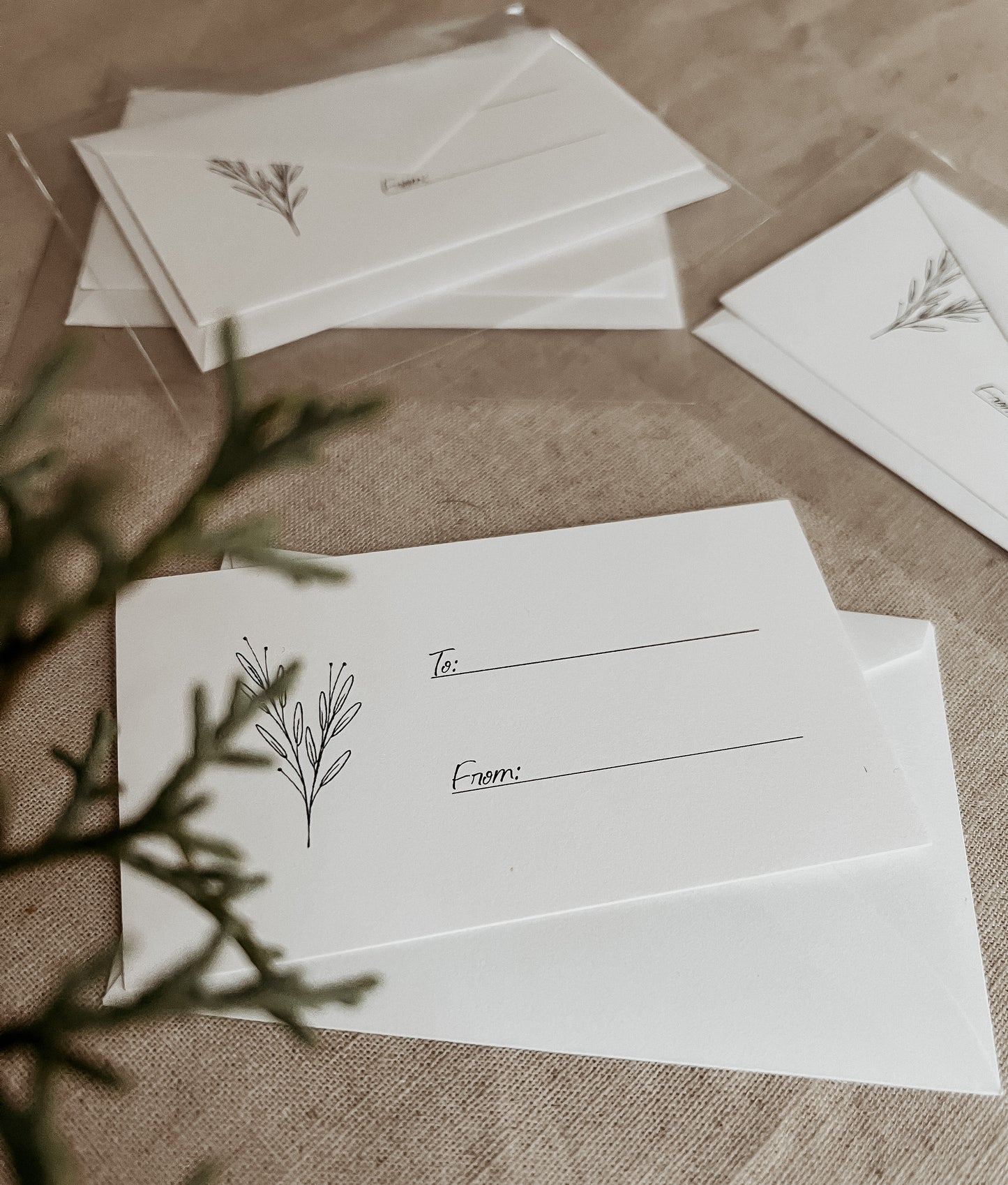 Mini Cards & Envelopes - Pack of 4 - Leaf Branch 1 by Natasha Prévost