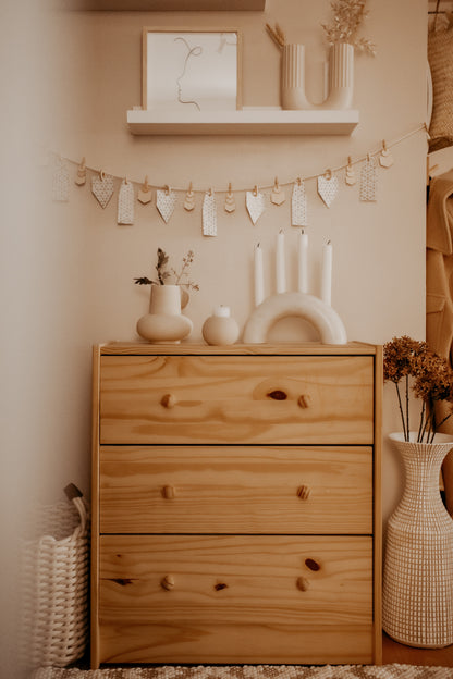 Banderole en cartons illustrés & anneaux en bois -9 pièces-Motif 2